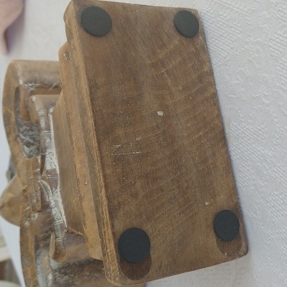 Carved wood fleur-de-lis sculpture shabby Chic bookshelf decor french paris - Picture 5 of 5